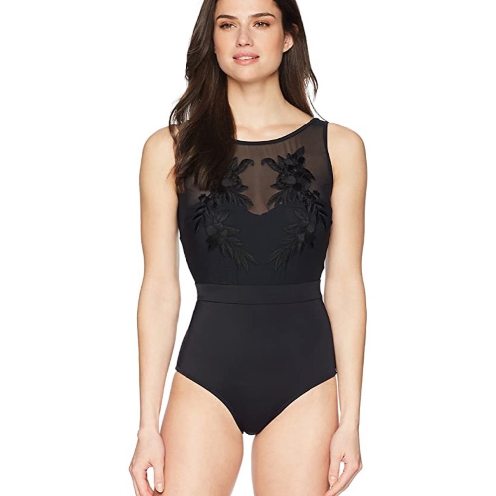 Coastal Blue Embroidered One Piece Bathing Suit